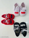 Multicolor canvas & EVA newborn baby shoes pack of 3 for both boy and girl (up to 0-9 months, 12cm length)