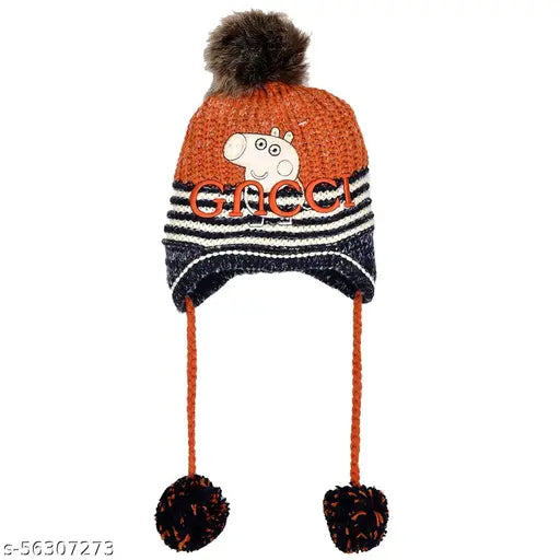 Women's stylish fur winter cap with Gucci logo
