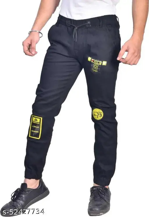 Designer solid denim men's jeans, size 28/30/32/34 for stylish fit