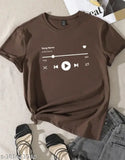 Brown cotton oversize unisex T-shirt for women or girls
