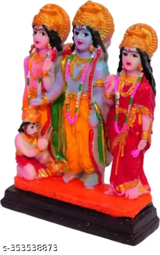 Poly Resin Ram Darbar statue with God Ram, Sita, Laxman & Hanuman for home decorative spiritual figurine (1m x 1.5m)