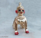 Brass Indian God Idol - Krishna & Radha Rani Ashtdhatu Version (approx. 130g, 1.5 cm each side)