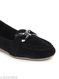 Suede, stylish bellies for women - Moonwalk solid ballerinas in ind-4 size, Indian origin
