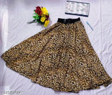 Multi-colored Georgette flared maxi skirt by Raabta Fashion, perfect for fashionable women. Maxi length, printed design, machine washable. Comes in sizes 28, 30, 32, and 34 (waist 28in, length 40in). Indian origin