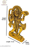 Gold-plated Hanuman ji statue, traditional Indian temple decor, 5cm x 1.5cm x 9.5cm