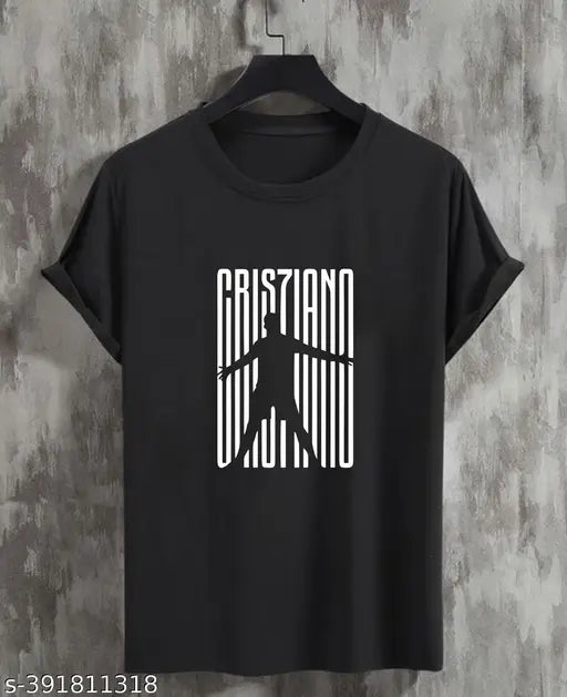 Cristiano Ronaldo graphic Printed CR7 Black T-shirt, ethically sourced pure cotton, eco-friendly football lover's tee, available in S-XXXL sizes