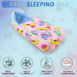 Unisex cotton printed sleeping bag: 3-in-1 baby bed for co-sleeping (0-9 months), Indian origin