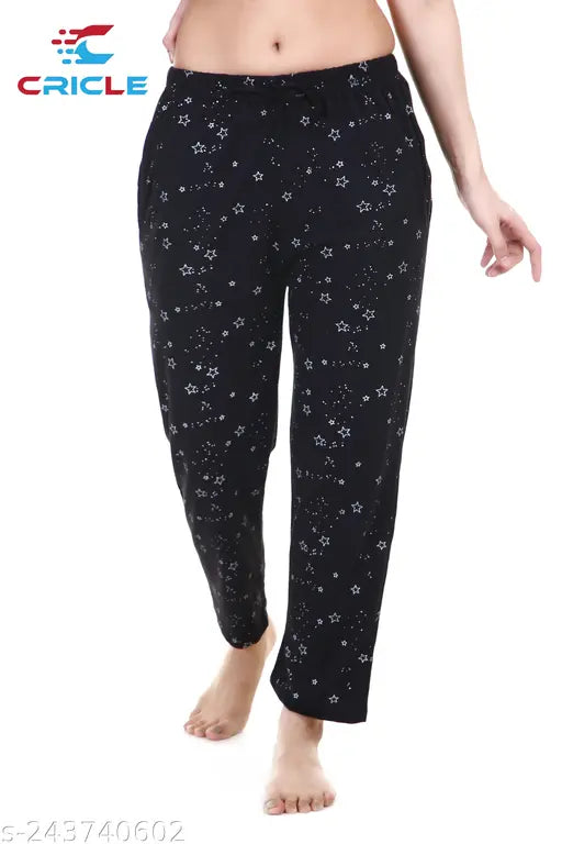 Women's long sleeves star print pajama bottoms