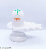 Marble White Shivling Statue - Spiritually activated Lord Shiva idol for home/office decoration (6cm)
