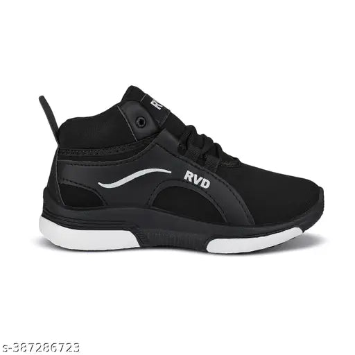 Black casual sneaker with white sole