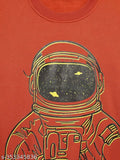 Rust Printed Round Neck Cotton Fleece Sweatshirt for Boys