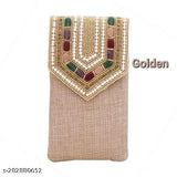 Party handbag with sling, beaded detailing, and hook for saree