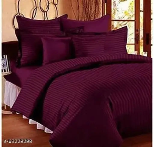 White Glace Cotton, 240 TC Microfiber Double King Self-Design Bedsheet with 2 Pillow Covers - Ideal for Summer