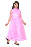 Pink net frock dress for girls, size 3-4 years (22in bust, 32in length) from KTR Garments