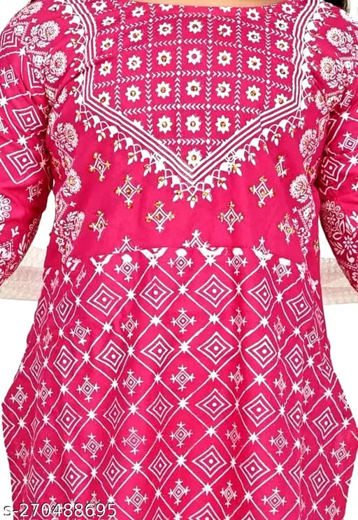 Pink Rayon girls' kurta palazzo set with printed sharara and dupatta, ideal for ethnic wear