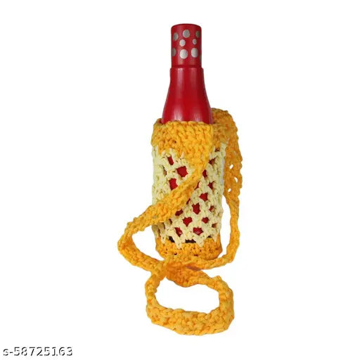 Stylish beige lace water bottle bag, perfect accessory for girls and women on the go
