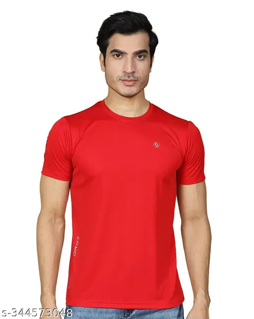 Lycra blend men's t-shirts, pack of 3 - solid color, short sleeved athletic wear from India