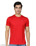 Lycra blend men's t-shirts, pack of 3 - solid color, short sleeved athletic wear from India