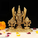 Brass Shanku Chakra Murti, intricately-crafted Indian god idol, 8cm high
