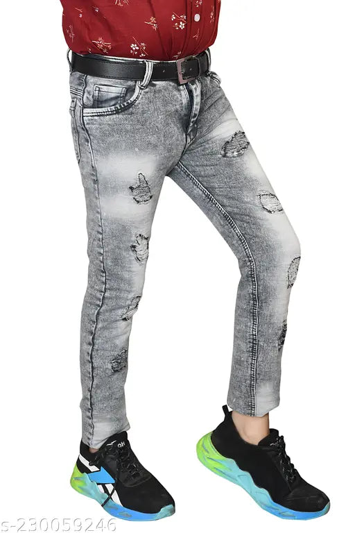 Denim jeans for men - dyed/washed, attractive fit, size 26 or 28, India-made