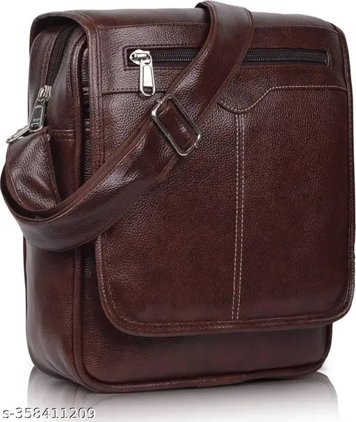 Deoxo leather sling bag with multiple card slots and adjustable shoulder strap