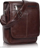 Deoxo leather sling bag with multiple card slots and adjustable shoulder strap