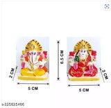 Marble Ganesha-Laxmi idol, 6x4x4 inches, Diwali pooja decor for home & offices, handcrafted in India