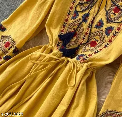 Rayon embroidered kurti, trendy women's fashion with three-quarter sleeves, XL & XXL sizes, made in India