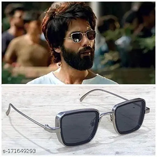 Black cotton embroidered BTS cap with black lens stainless steel frame sunglasses for men and boys, self-designed Indian pattern on display