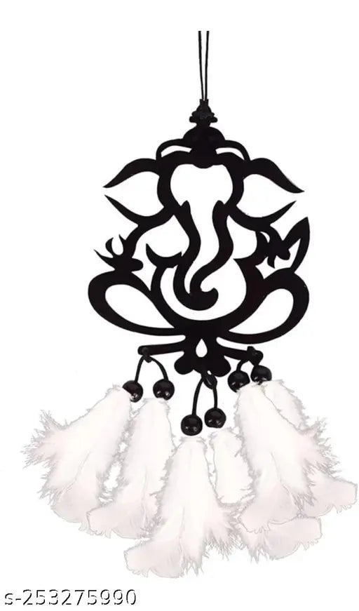 White and black handcrafted car hanging dream catcher for home decor