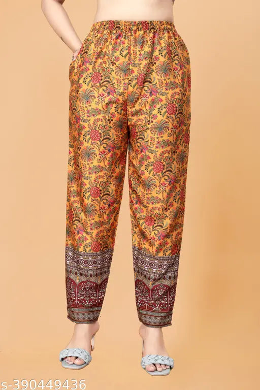 Mulmul and Cotton Linen Women's Gold Print Kurta Set with Pants, stylish daily wear for plus sizes