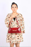 Women's shoulder sling bag, floral print, adjustable strap