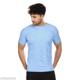 Pretty Designer Men's Solid Polyester T-Shirts, short sleeve combo pack of 3 [Sizes S to XXXL]