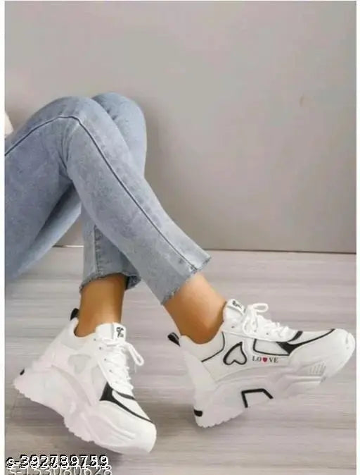 Black Touch rubber sneakers, casual, running, walking for women and kids - printed pattern, lace-up fastening