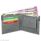 GreyBlue Faux Leather Men's Wallet, 6 card slots, 2 compartments, Lorenz BiFold Casual style