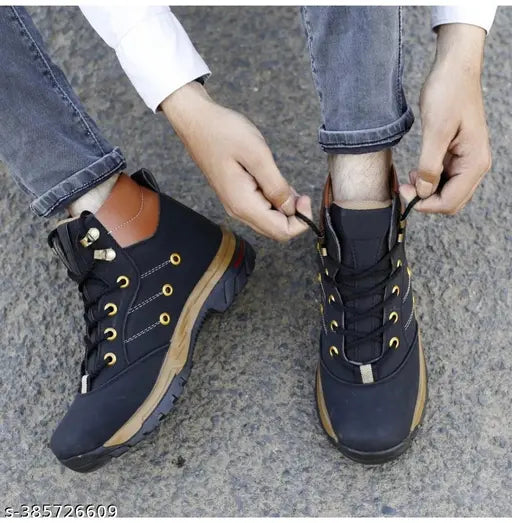 Stylish PU lace-up boat shoes for men, embellished design in sizes IND-6 to IND-10, Indian origin