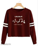 Pink 100 cotton LALALA print t-shirt, long sleeves for women & girls (Pack of 1) - ELEVAJET