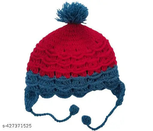 Girl Sweater Set with one Cap, one Pair Mittens and one Pair Socks Hand Knitted by Wool Colour red and grey