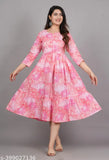 Pure cotton three-quarter sleeve printed kurtis for women, contemporary Indian fashion