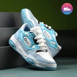 Blue sneakers with white sole and lace, OGY branding