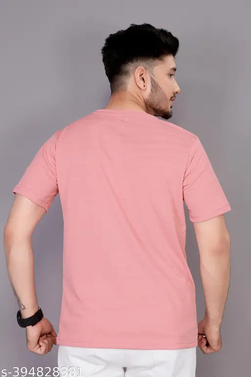 Light grey cotton blend polo neck t-shirt for men, solid design, short sleeves