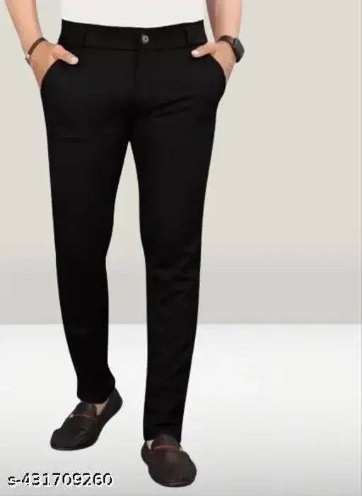 Men's black stretchy lycra blend pants