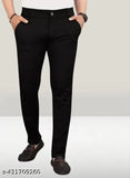 Men's black stretchy lycra blend pants