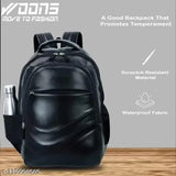 Leather net laptop backpack, 35L capacity for students & professionals, ideal for 17" laptops