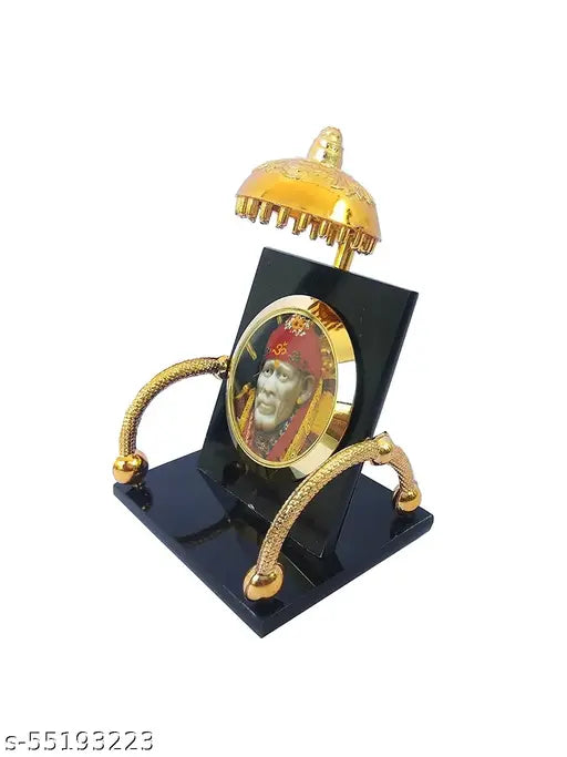 Acrylic Sai Baba car dashboard stand, religious automobile showpiece from India (6.35x6.35x8.89cm, 46g)
