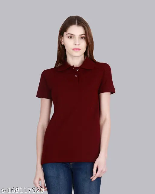 Navy blue cotton t-shirts (pack of 2) for women, short sleeves, solid design