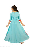 Cotton blend SSG party maxi dress with three-quarter sleeves, printed net pattern for girls ages 8-13, Indian origin