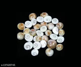 ABS Gomati Chakra, original 21-piece pack for Lakshmi Pooja, wealth, and astrology; Indian shell stone spiritual product with elevated/flat circular design, similar to Lord Krishna's Sudarshan Chakra