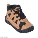 Black and brown sneakers with Velcro closure, suitable for boys