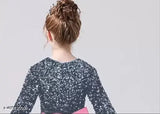 Embellished net kids tutu winter dress, long sleeves. Size 5-6 years. Indian origin party wear